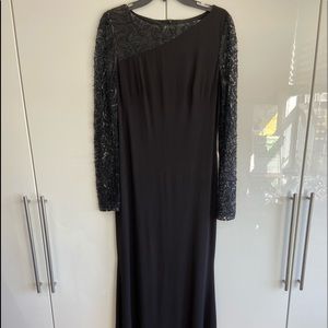 JS boutique black full length with lace sleeve sz8